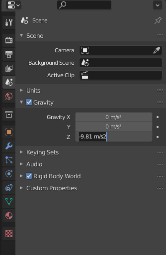 blender physics gravity