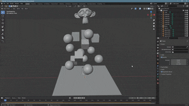 blender physics moon gravity