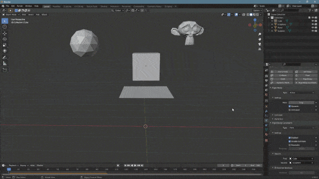 blender physics rigid body constraints simulations