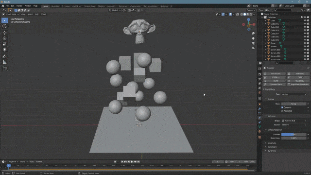 blender physics rigid body simulations