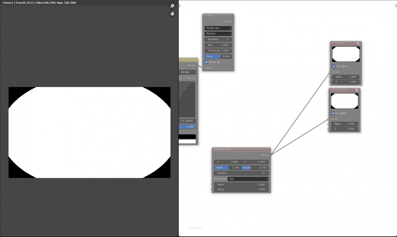 blender post processing elipse mask