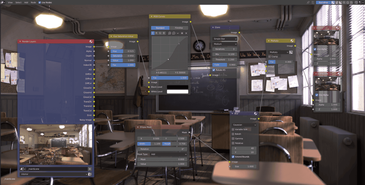 blender post processing setup