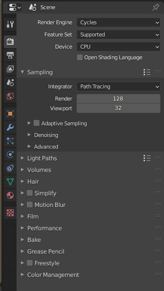 blender reder cycles settings