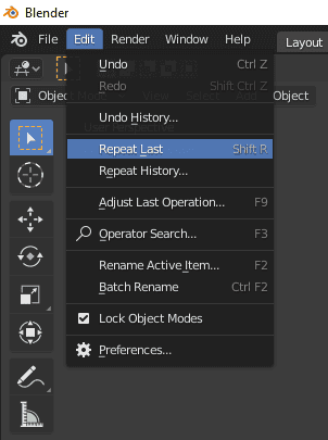 blender repeat last operation