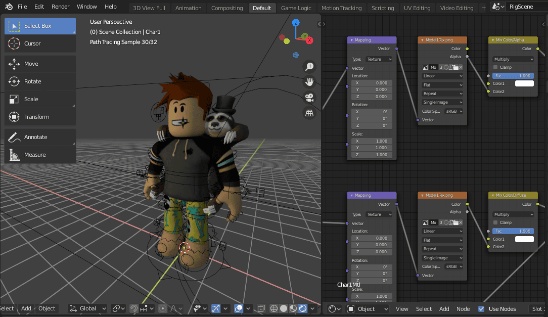 blender roblox studio 3d model texture file shader editor