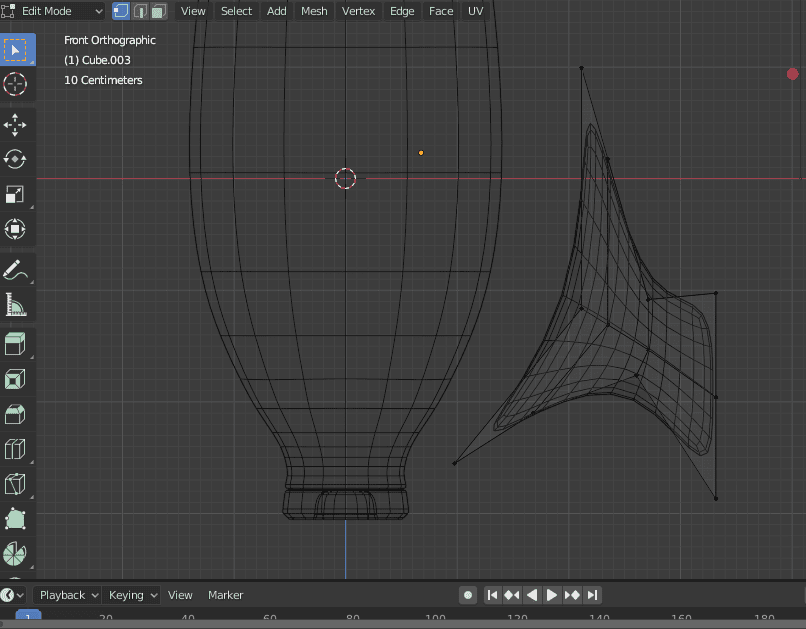 blender rocket fin modeling