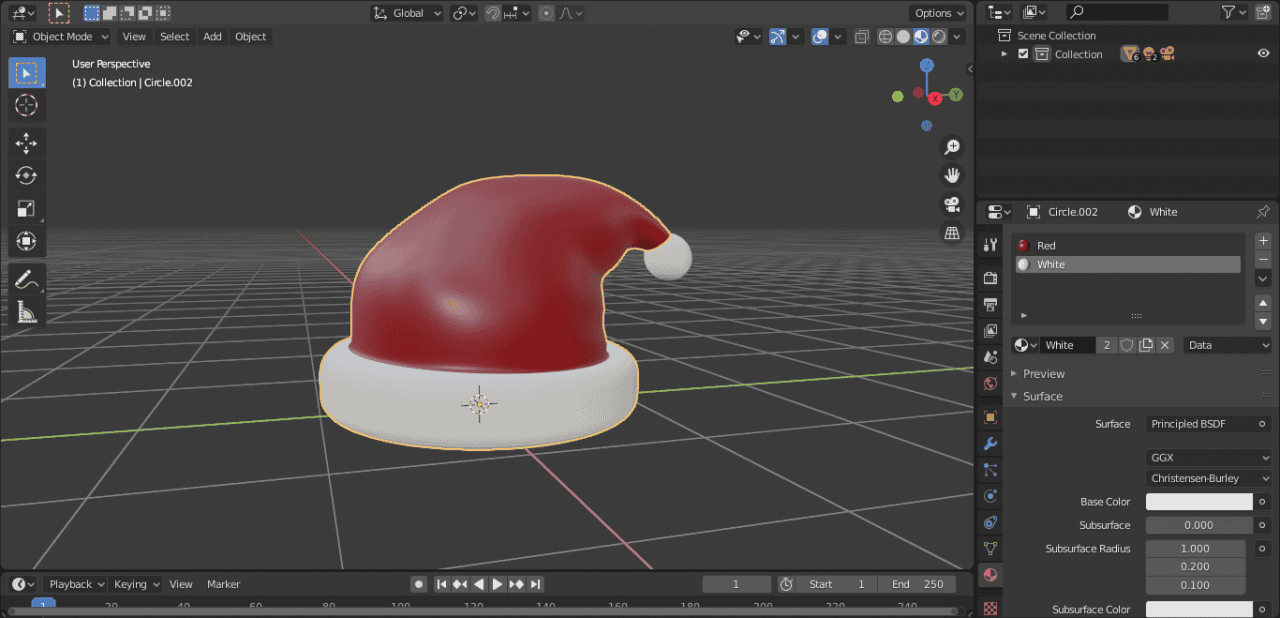 blender santa hat material apply among us christmas