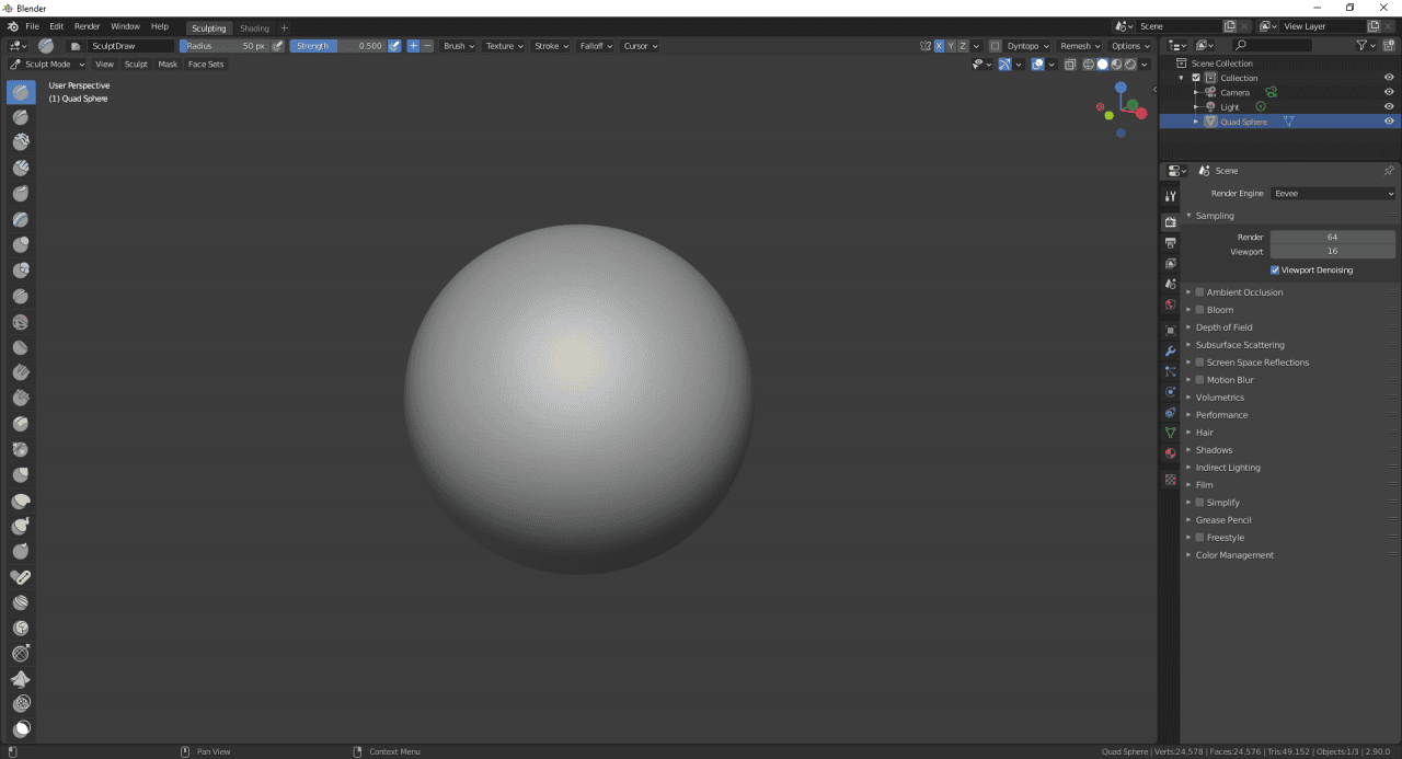 blender sculpting interface