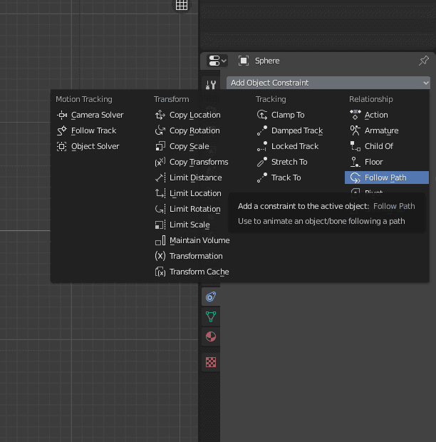 blender smoke effect add object constraint follow path