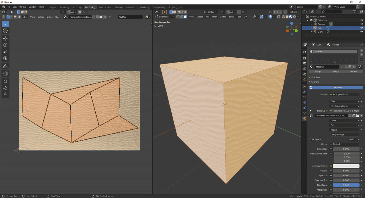 blender sphere projection