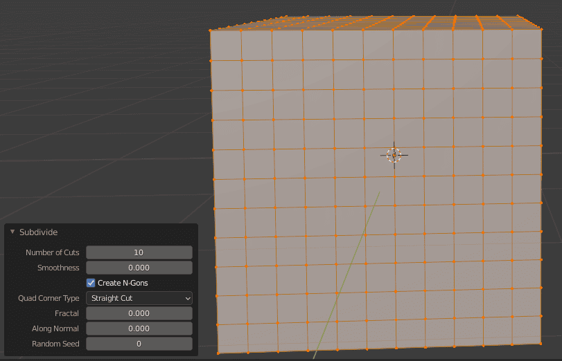 blender subdivide object
