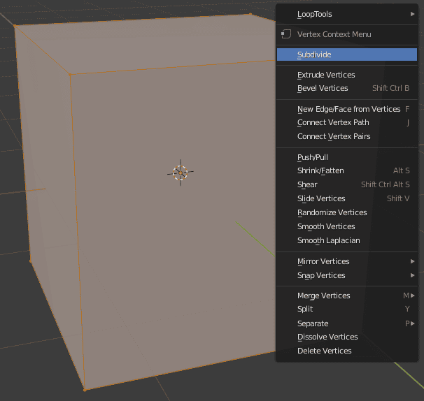 blender subdivide