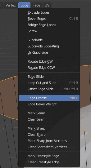 blender subdivision edge crease