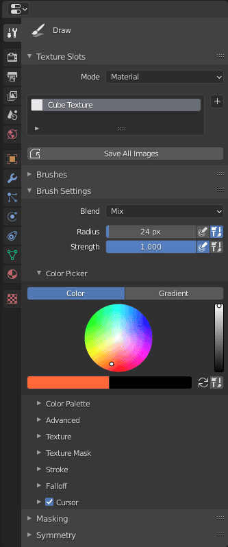 blender texture paint settings