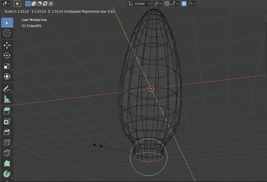 blender tube proportional editing rescale