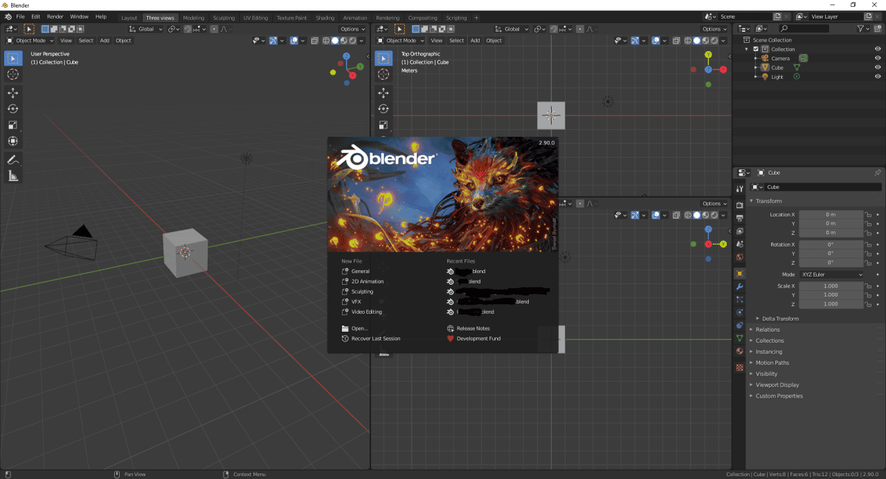 blender using interface preset