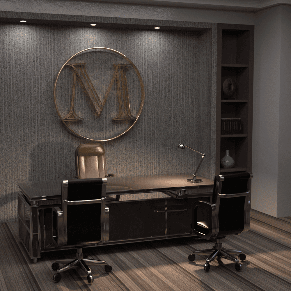 business office 3d model desk