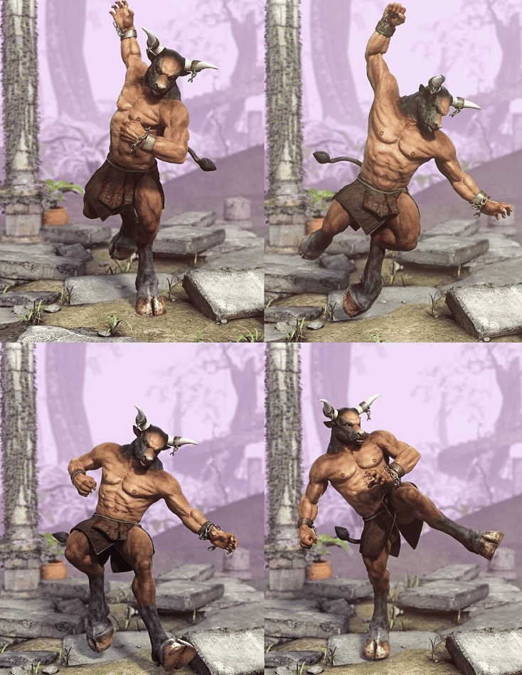 capsces poses daz3d minotaur
