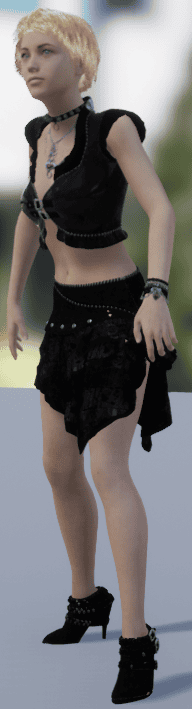 character with animation and heels