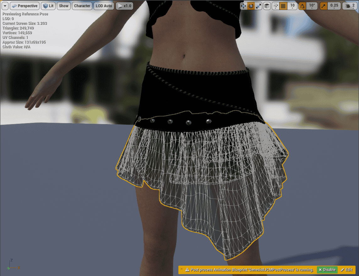 cloth painting once data is applied setup