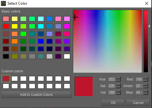 custom color palette daz3d