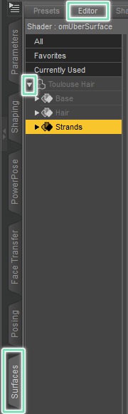 daz changing hair strands color