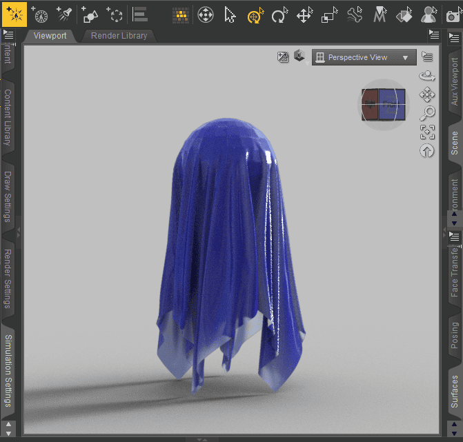 rendering of daz3d dforce cloth simulation