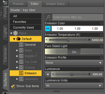 daz emissive color apply image