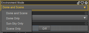 Environment Mode options inside Daz  Studio Render Settings