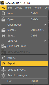 daz export texture