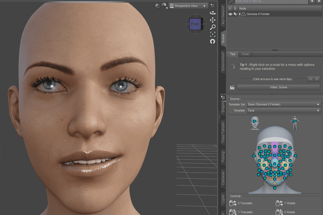 face expression created with powerpose in daz