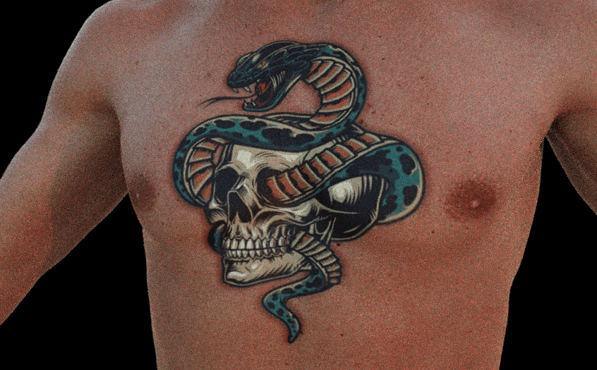 daz final render iray tattoo genesis 8 model