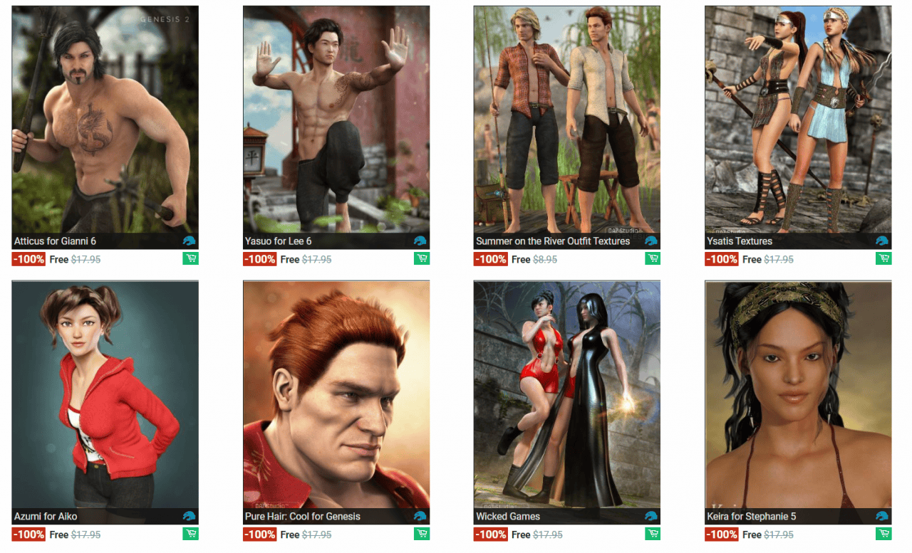 official daz freebies