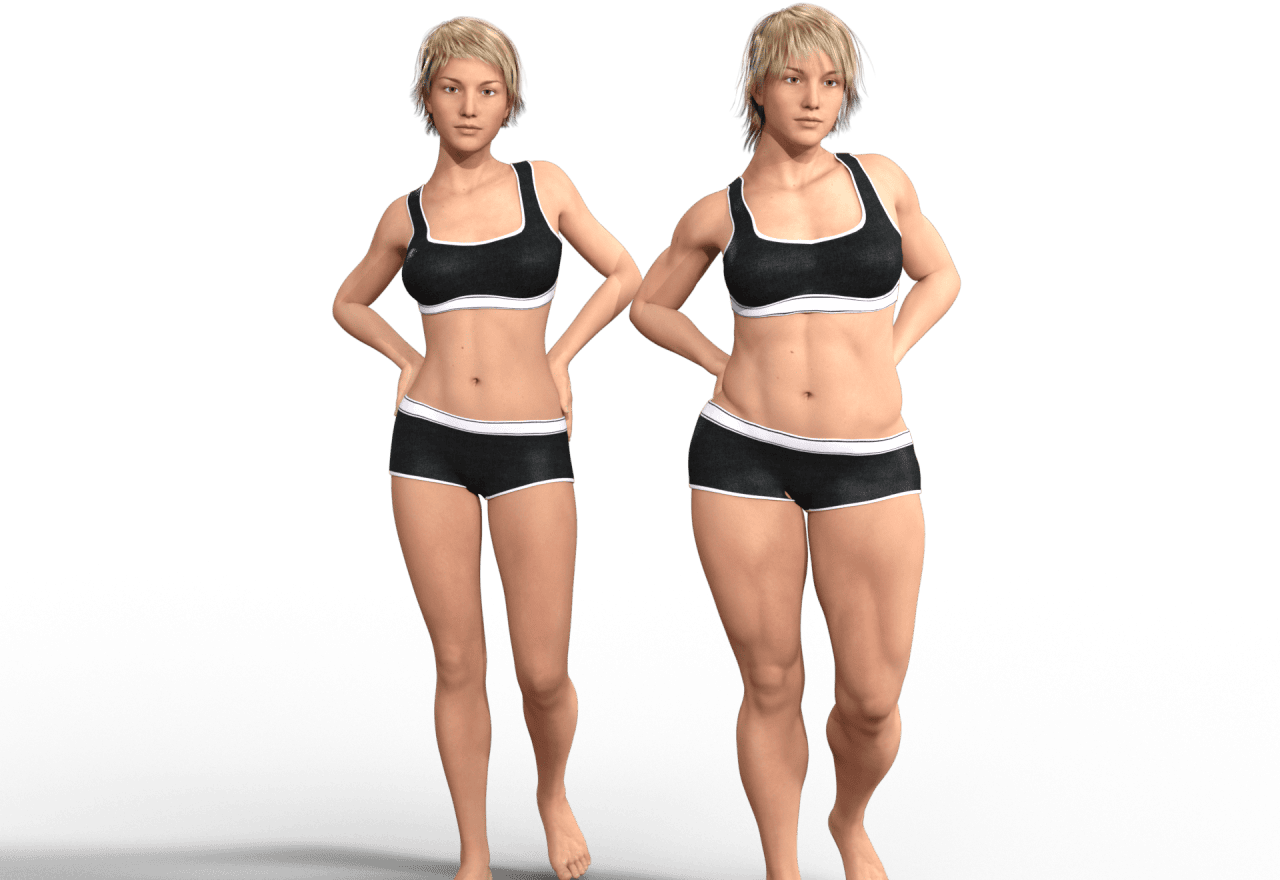 example of two genesis 3 characters with different morph configuration