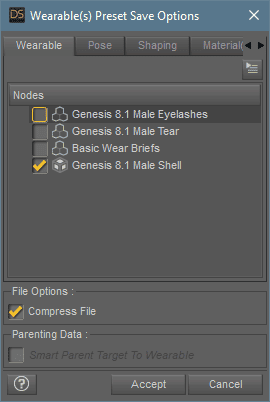 daz geoshell save preset