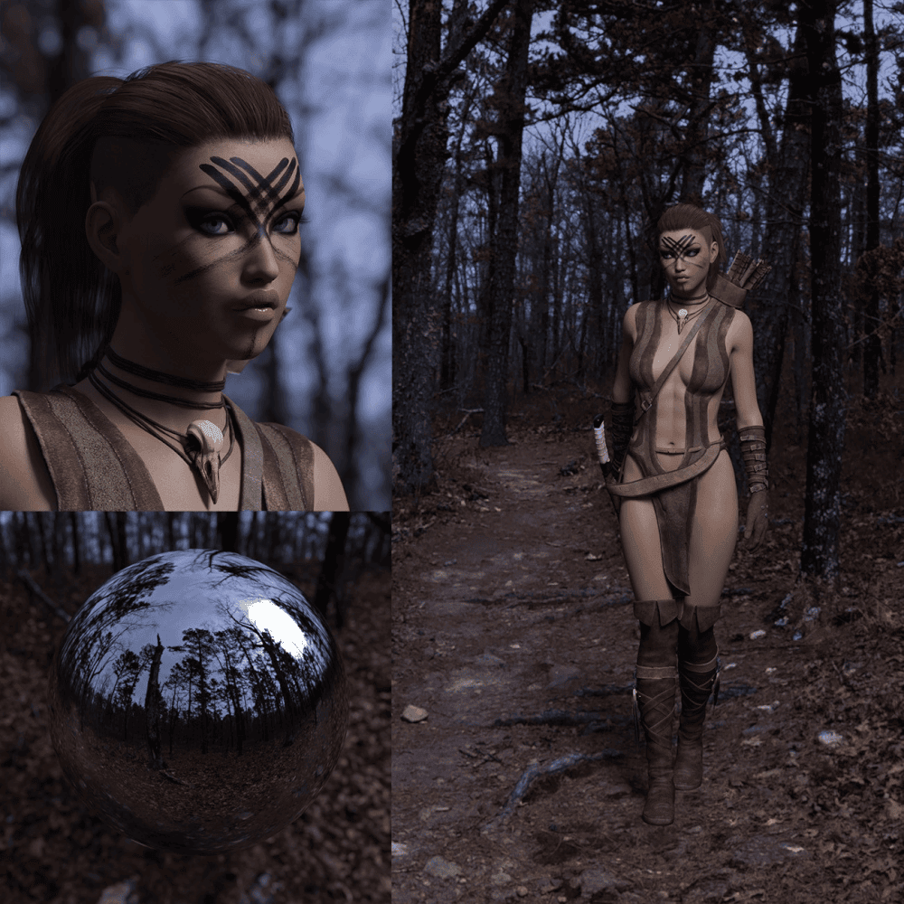 daz haunted frove at night