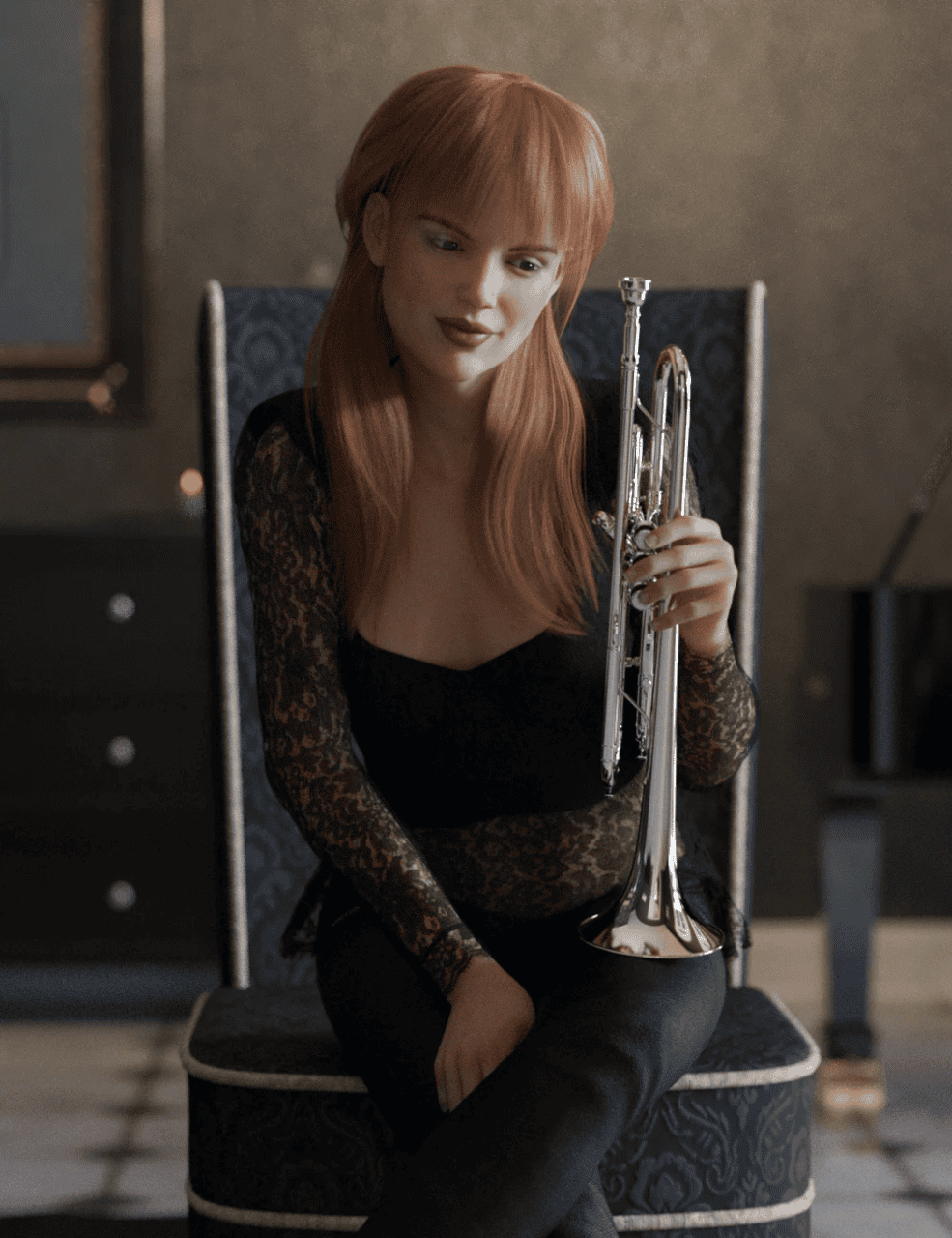 daz hd trumpet and poses for genesis 8