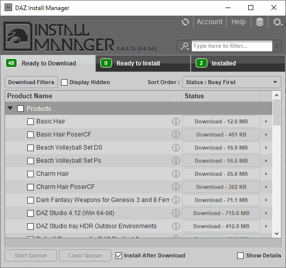 daz install manager use to install daz3d products
