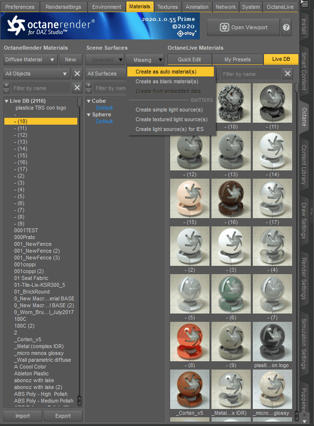 daz octane auto material