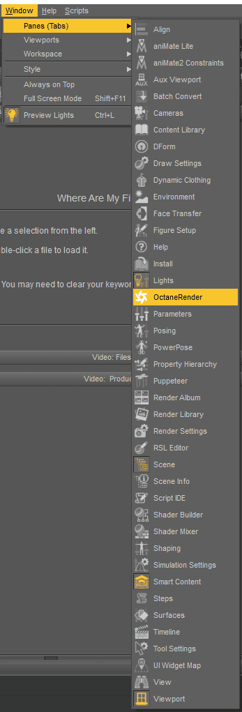 daz octane render tab