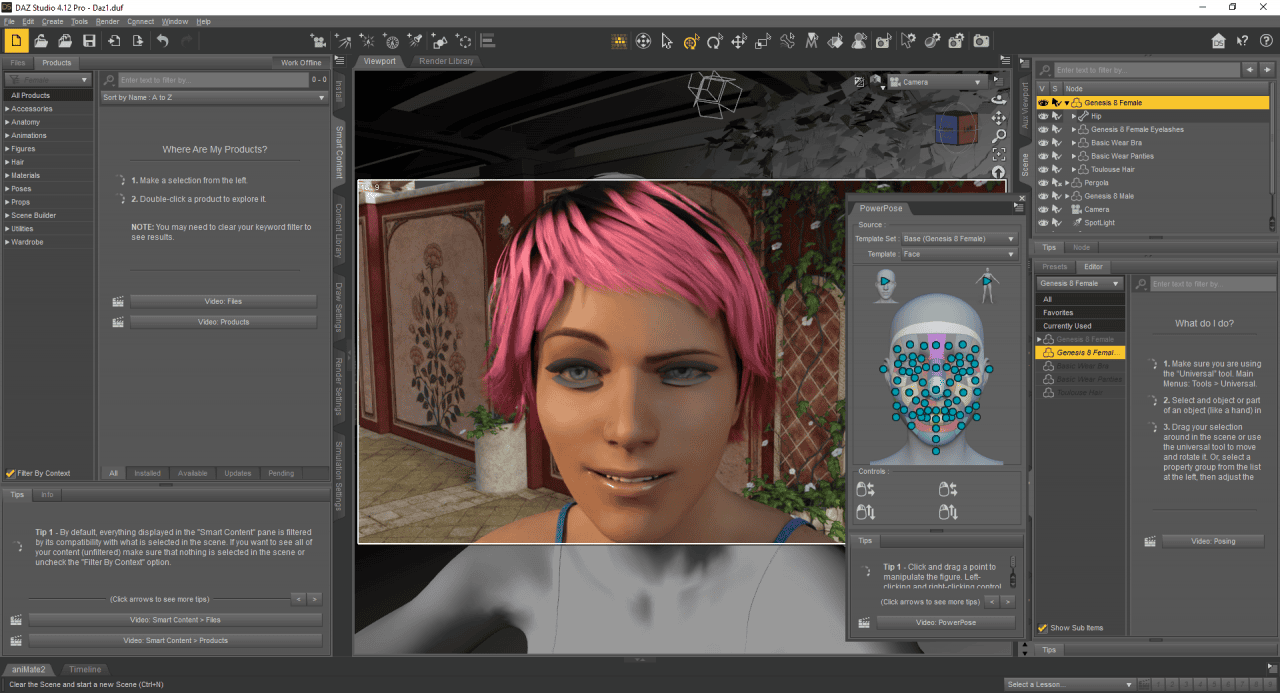 daz studio powerpose tool to change facial expressions