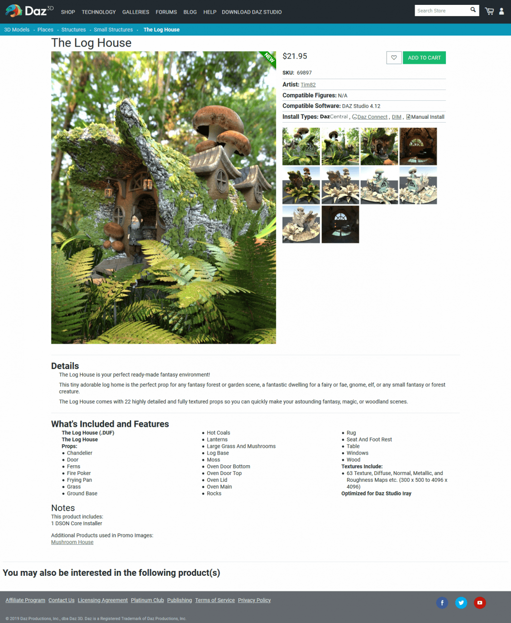 daz product the log house