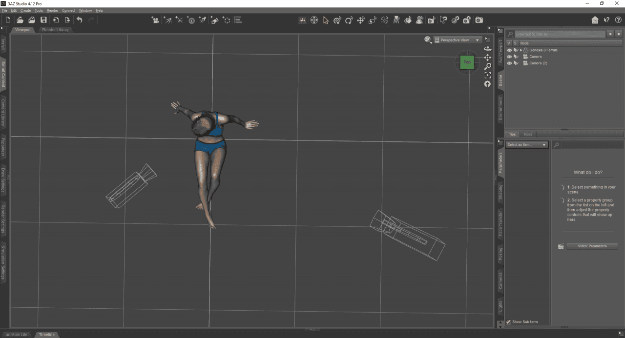 daz scene with two cameras