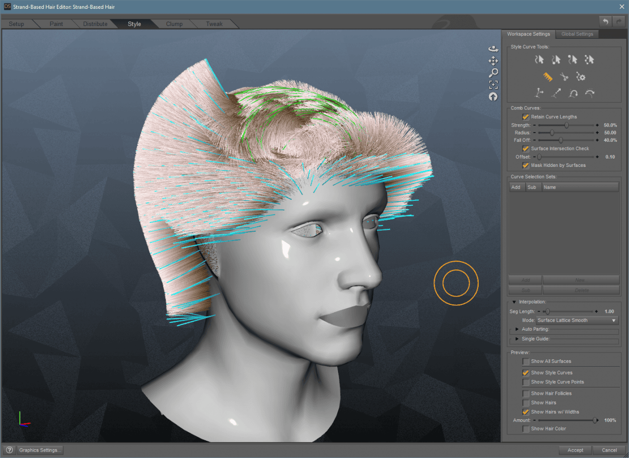daz strand based hair selection