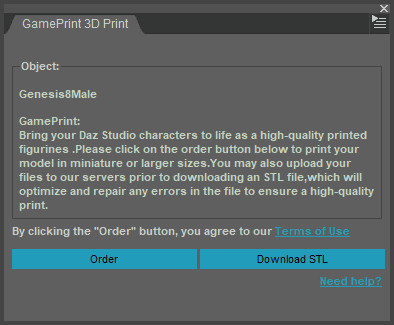 daz studio 3d print plugin