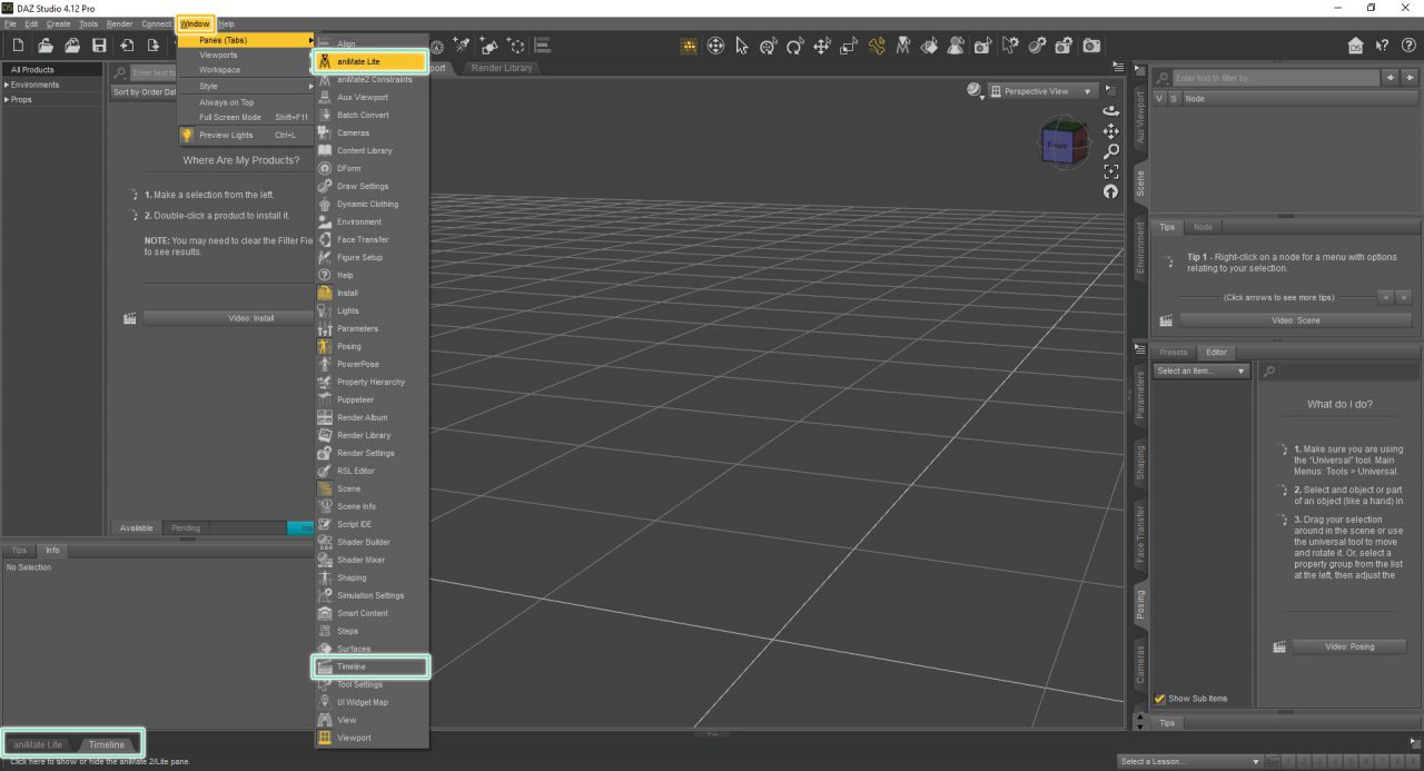 daz studio animation timeline