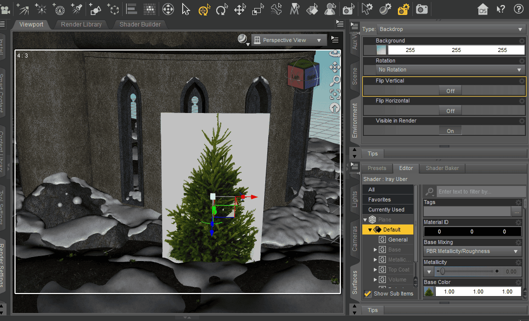 daz studio base color plane bush image