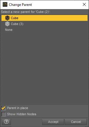 daz studio change parent