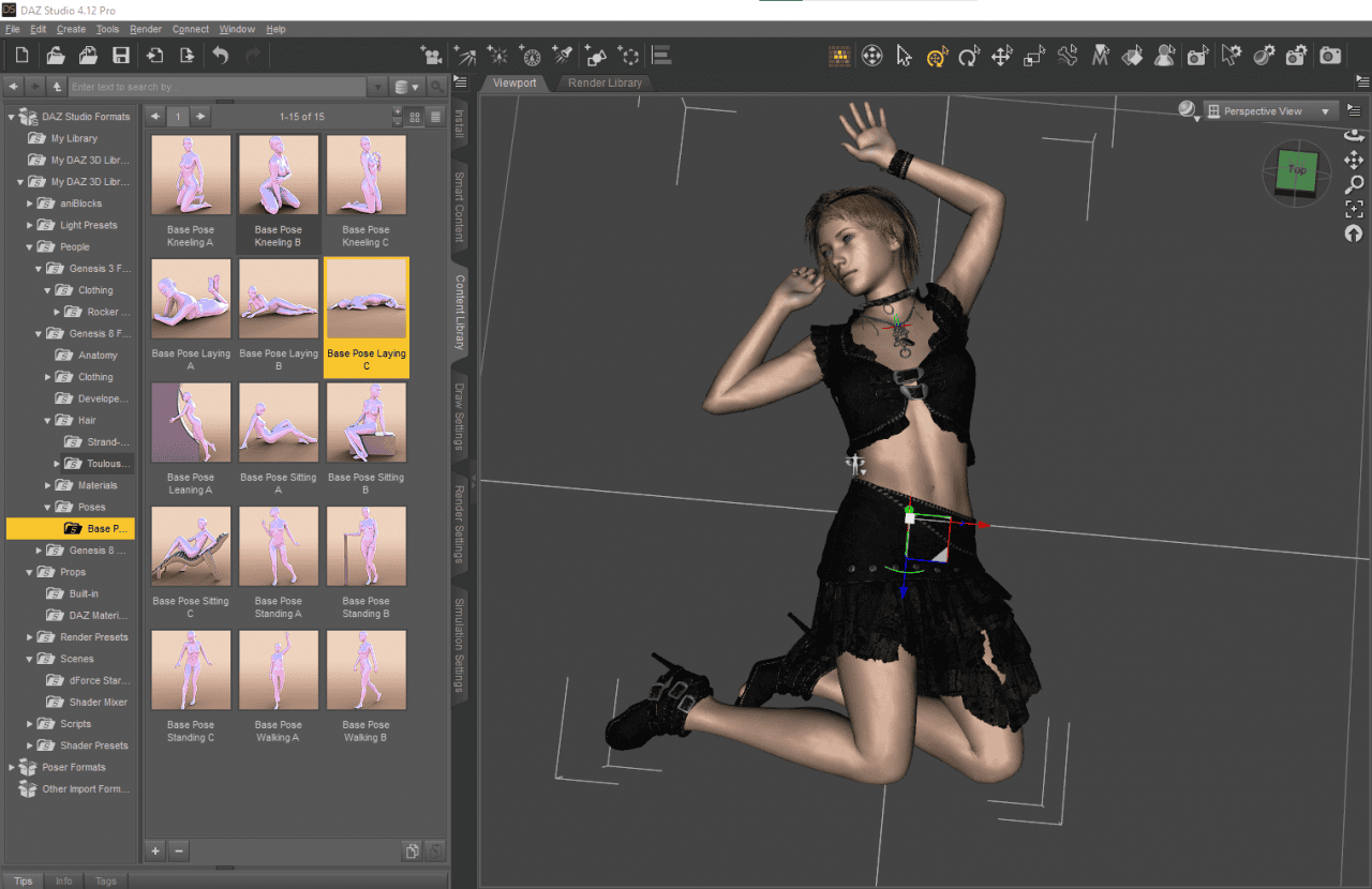 daz studio character pose