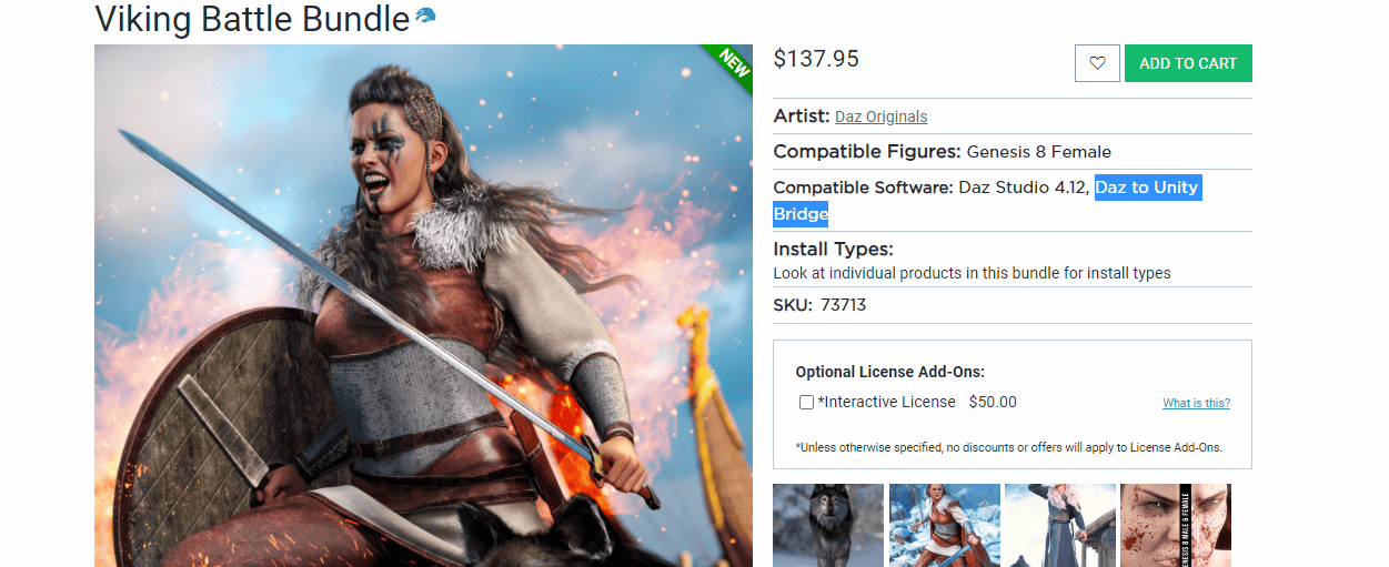 daz studio daz to unity bridge product compatible software viking battle bundle